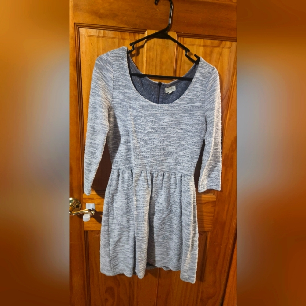 Long sleeve silver dress